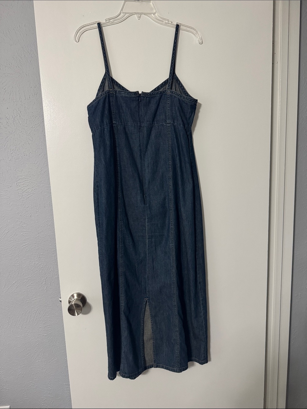 Old Navy Dark Blue Denim Midi Slip Dress - Picture 2 of 3